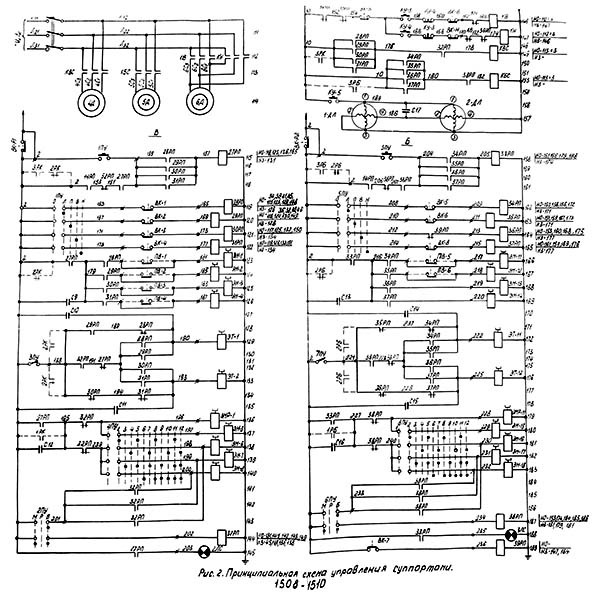 Електрична схема токарно-карусельного верстата 1510 Електрична схема токарно-карусельного верстата 1510